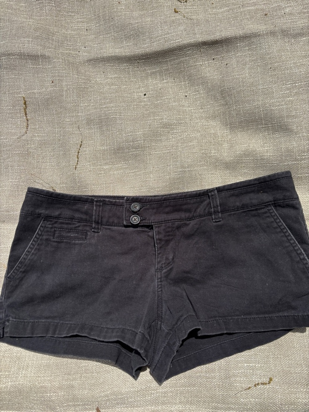 American Eagle Outfitters Women's High-Rise Black Cotton Shorts